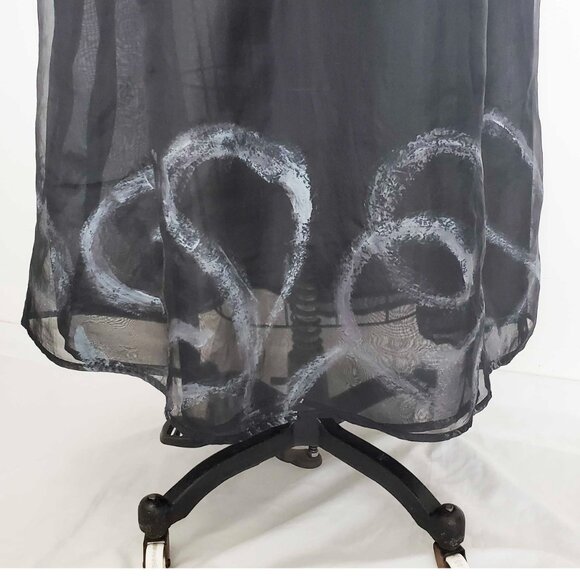 Vintage BLUE FISH Women's Black Jersey and Semi Sheer Organza Maxi Skirt Dress 1 - Picture 6 of 11